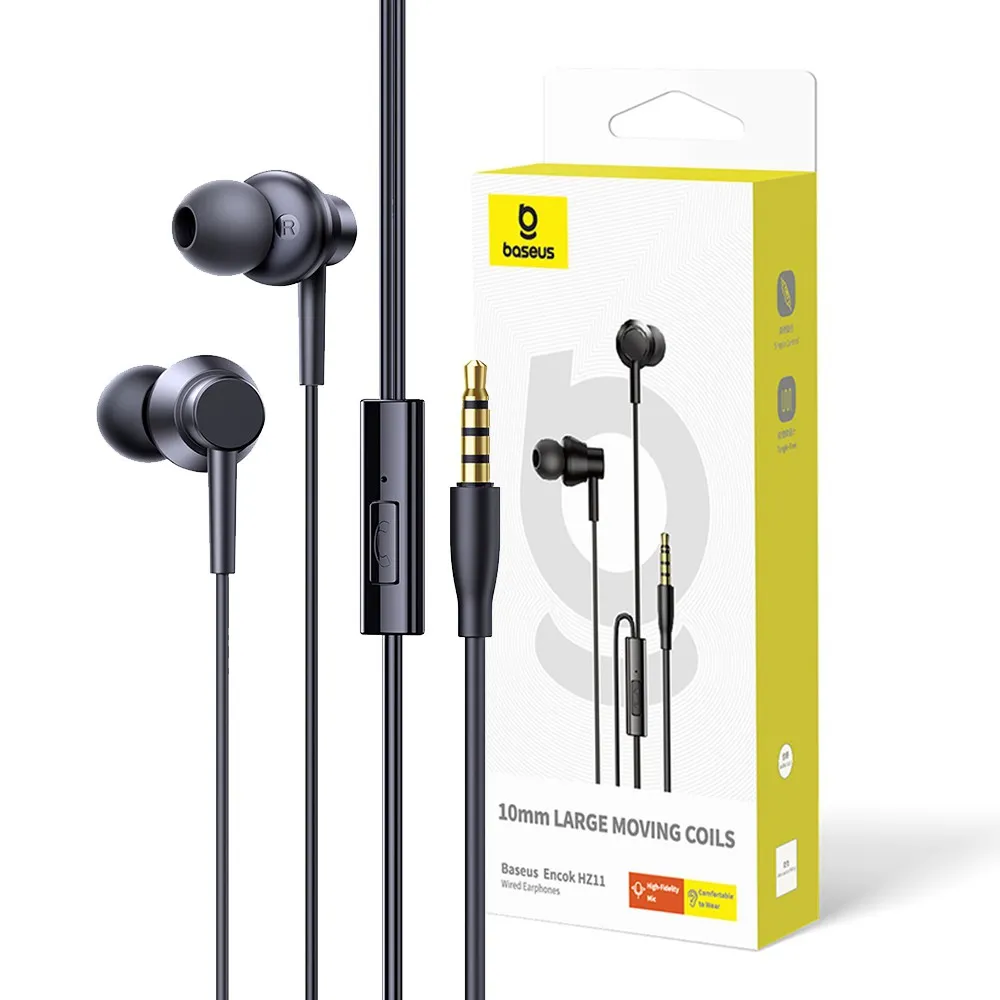 Baseus Encok HZ11 Wired Earphones (Black)