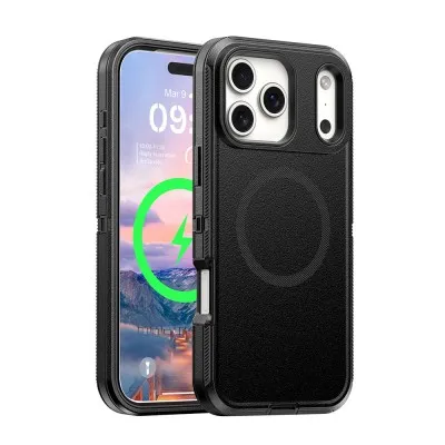 iPhone Shockproof Armor Phone Case with Belt Clip & Magnetic Ring (17)